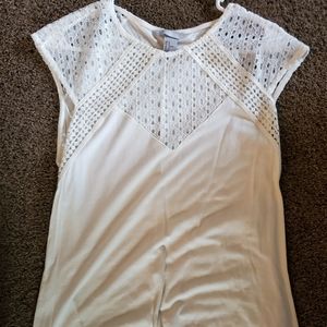 H&M brand white crochet SS Top size Medium!